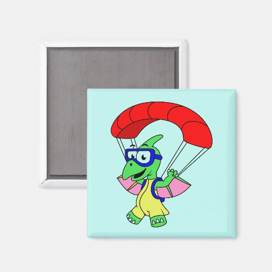 Illustratie van een pterodactylparachute. magneet (Voorkant / Achterkant)