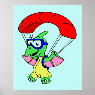 Illustratie van een pterodactylparachute. poster
