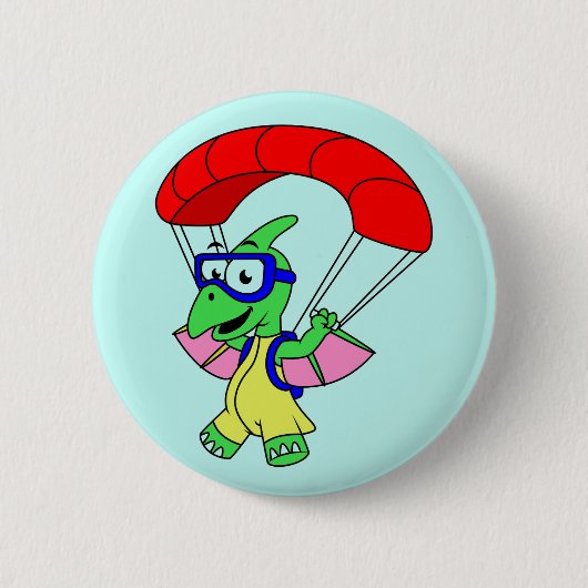 Illustratie van een pterodactylparachute. ronde button 5,7 cm (Voorkant)