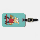 Illustratie van een pterosaurus skateboarden. bagagelabel (Voorkant horizontaal)