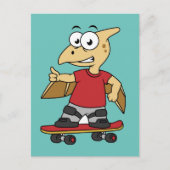 Illustratie van een pterosaurus skateboarden. briefkaart (Voorkant)