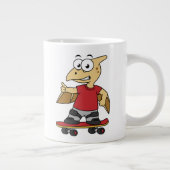 Illustratie van een pterosaurus skateboarden. grote koffiekop (Rechts)