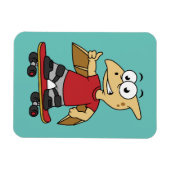 Illustratie van een pterosaurus skateboarden. magneet (Horizontaal)
