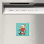 Illustratie van een pterosaurus skateboarden. magneet (Insitu (Vaatwasser))