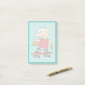 Illustratie van een pterosaurus skateboarden. post-it® notes (Op bureau)