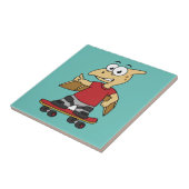 Illustratie van een pterosaurus skateboarden. tegeltje (Zijkant)