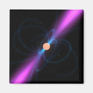 Illustratie van een pulsar magneet