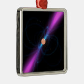 Illustratie van een pulsar metalen ornament (Rechts)