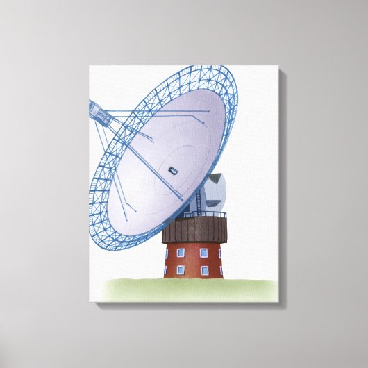 Illustratie van een radiotelescoop canvas afdruk (Voorkant)