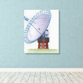 Illustratie van een radiotelescoop canvas afdruk (Insitu (Houten vloer))