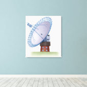 Illustratie van een radiotelescoop canvas afdruk (Insitu (Houten vloer))
