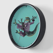 Illustratie van een raptor die karate uitvoert. (Hoek)