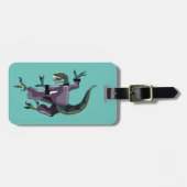 Illustratie van een raptor die karate uitvoert. bagagelabel (Voorkant horizontaal)