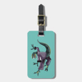 Illustratie van een raptor die karate uitvoert. bagagelabel (Voorkant verticaal)