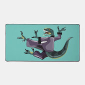 Illustratie van een raptor die karate uitvoert. bureaumat (Voorkant)