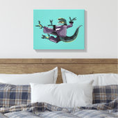 Illustratie van een raptor die karate uitvoert. canvas afdruk (Insitu (Slaapkamer))