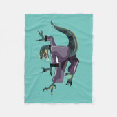 Illustratie van een raptor die karate uitvoert. fleece deken (Voorkant)