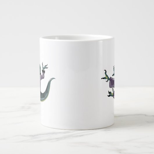 Illustratie van een raptor die karate uitvoert. grote koffiekop (Voorkant)