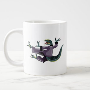 Illustratie van een raptor die karate uitvoert. grote koffiekop