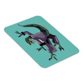 Illustratie van een raptor die karate uitvoert. magneet (Rechterzijde)