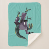 Illustratie van een raptor die karate uitvoert. sherpa deken (Voorkant)