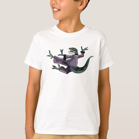 Illustratie van een raptor die karate uitvoert. t-shirt (Voorkant)