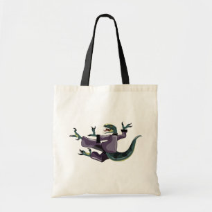 Illustratie van een raptor die karate uitvoert. tote bag