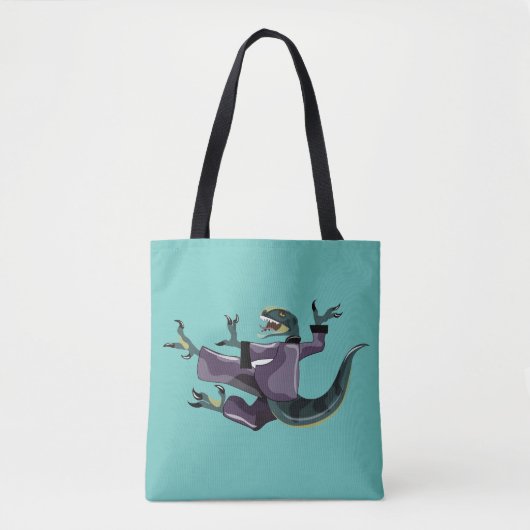 Illustratie van een raptor die karate uitvoert. tote bag (Voorkant)