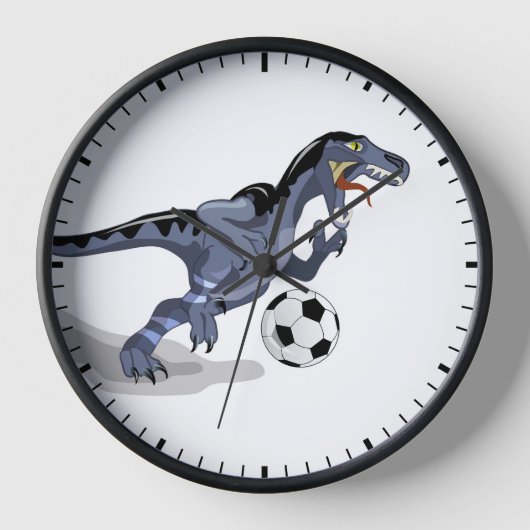 Illustratie van een raptor dinosaurus die voetbal  (Voorkant)
