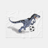 Illustratie van een raptor dinosaurus die voetbal  fleece deken (Voorkant (Horizontaal))