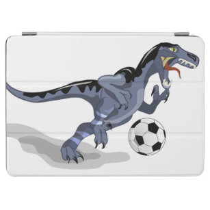 Illustratie van een raptor dinosaurus die voetbal  iPad air cover