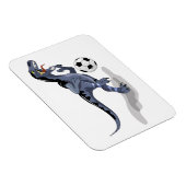 Illustratie van een raptor dinosaurus die voetbal  magneet (Rechterzijde)