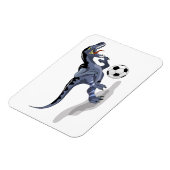 Illustratie van een raptor dinosaurus die voetbal  magneet (Linkerzijde)