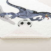 Illustratie van een raptor dinosaurus die voetbal  sherpa deken (3/4)