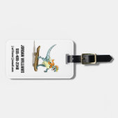 Illustratie van een raptor skateboarden. bagagelabel (Voorkant horizontaal)