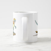 Illustratie van een raptor skateboarden. grote koffiekop (Achterkant)