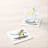 Illustratie van een raptor skateboarden. kartonnen onderzetters (Insitu)