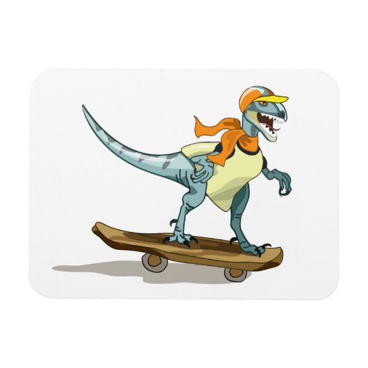 Illustratie van een raptor skateboarden. magneet (Horizontaal)