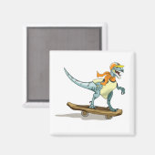 Illustratie van een raptor skateboarden. magneet (Voorkant / Achterkant)