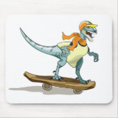 Illustratie van een raptor skateboarden. muismat (Voorkant)