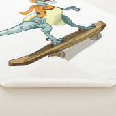 Illustratie van een raptor skateboarden. sherpa deken (3/4)