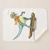 Illustratie van een raptor skateboarden. sherpa deken (Voorkant (horizontaal))