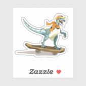 Illustratie van een raptor skateboarden. sticker (Vel)
