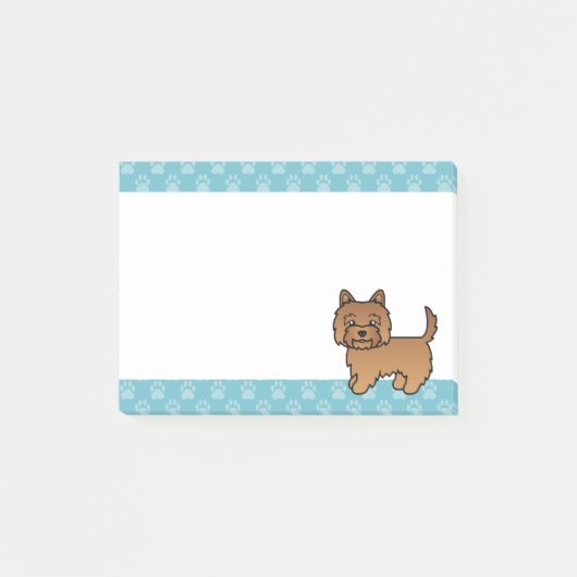 Illustratie van een rode Cairn Terrier, een knuffe Post-it® Notes (Voorkant)