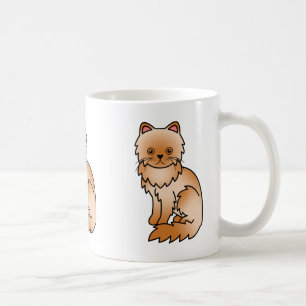 Illustratie van een rode Perzische kat in een leuk Koffiemok
