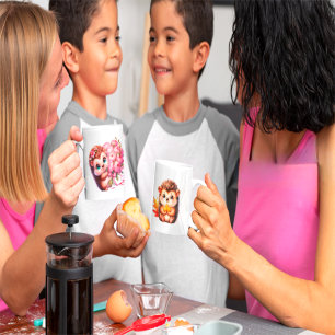 Illustratie van een romantisch bloemenduet van twe mok