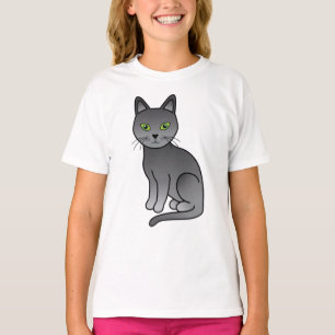 Illustratie van een Russische Blauwe Mopshond Teke T-shirt