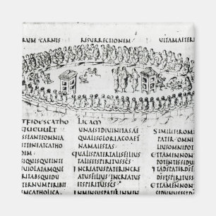 Illustratie van een scène uit een van de Psalms Magneet