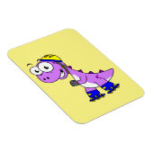 Illustratie van een schaatsende Tyrannosaurus rex. Magneet (Rechterzijde)