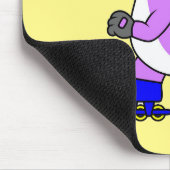 Illustratie van een schaatsende Tyrannosaurus rex. Muismat (Hoek)